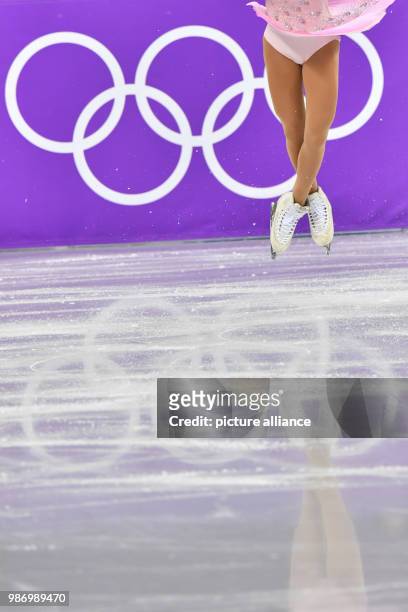 Japan's Satoko Miyahara in action during the women's figure skating short program event during the Pyeongchang 2018 Winter Olympic Games, in...