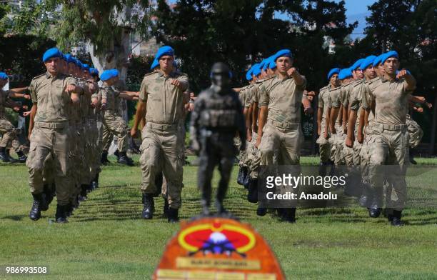 Officer candidates including 8 women are seen after they completed 43 weeks commando basic course at Foca Gendarmerie Commando School and Training...
