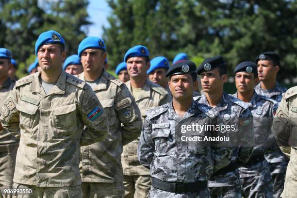 Officer candidates are seen during a ceremony after they completed 43 weeks commando basic course at Foca Gendarmerie Commando School and Training...