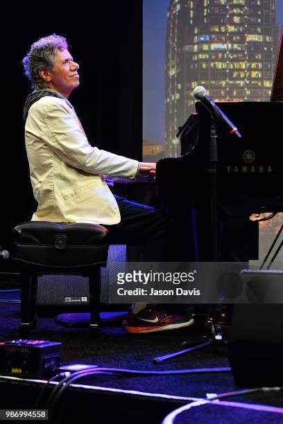 Musician Chick Corea performs on stage during the National Music Council American Eagle Awards Dinner honoring Chick Corea and The Manhattan Transfer...