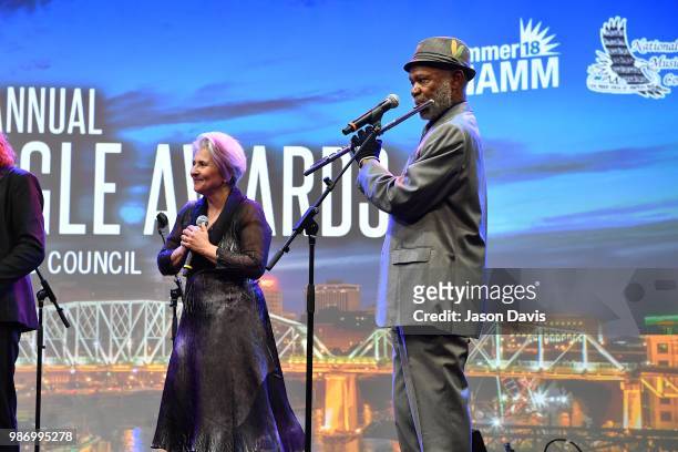 Hubert Laws performs on stage during the National Music Council American Eagle Awards Dinner honoring Chick Corea and The Manhattan Transfer at Music...