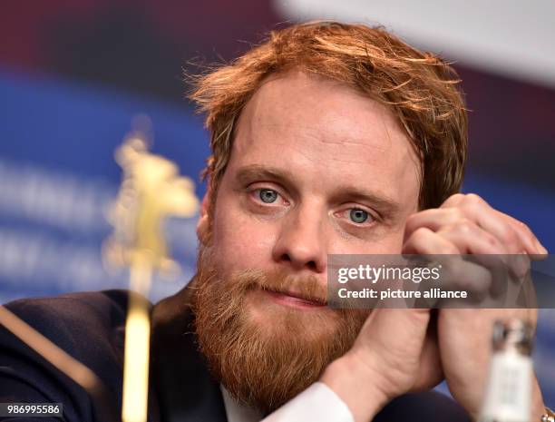 February 2018, Germany, Berlin: Berlinale 2018, press conference, 'Mein Bruder heißt Robert und ist ein Idiot' : Actor Stefan Konarske. Photo: Britta...