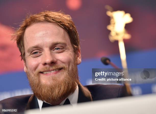 February 2018, Germany, Berlin: Berlinale 2018, press conference, 'Mein Bruder heißt Robert und ist ein Idiot' : Actor Stefan Konarske. Photo: Britta...