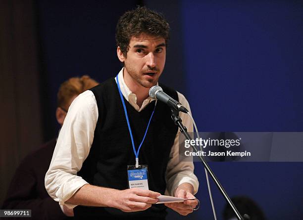 Producer Ben Nabors speaks at Tribeca Film Institute presents the Good Pitch during the 2010 Tribeca Film Festival at the National Museum of the...