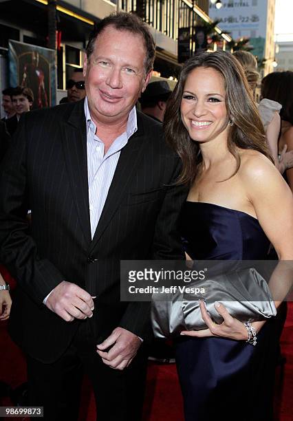 Actor Garry Shandling and executive producer Susan Downey arrive at the "Iron Man 2" World Premiere at El Capitan Theatre on April 26, 2010 in...