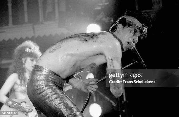 The Cramps perform live at Paradiso in Amsterdam, Netherlands on April 03 1986 L-R Poison Ivy, Lux Interior