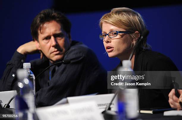 Claire Breukel of PUMA Creative speaks at Tribeca Film Institute presents the Good Pitch during the 2010 Tribeca Film Festival at the National Museum...