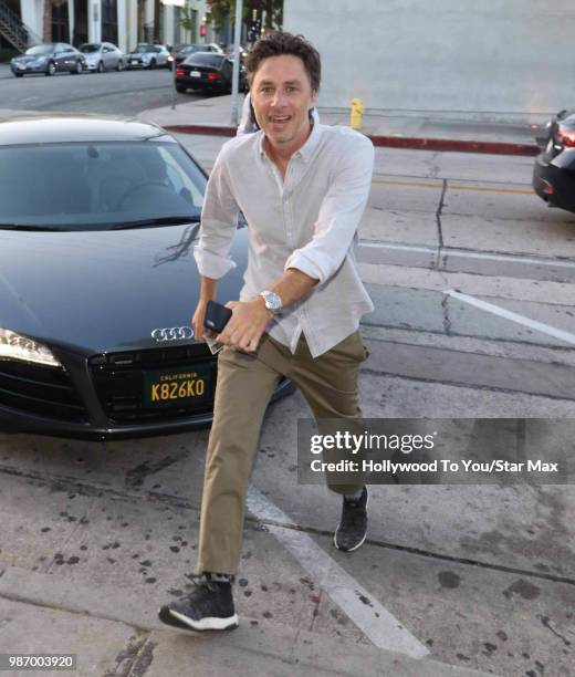 Zach Braff is seen on June 28, 2018 in Los Angeles, California.