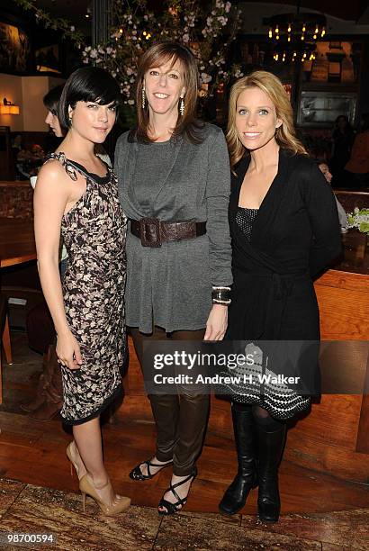 Actress Selma Blair, Tribeca Film Festival co-founder Jane Rosenthal and actress Cheryl Hines attend the Women's Filmmaker brunch hosted by Ebel...
