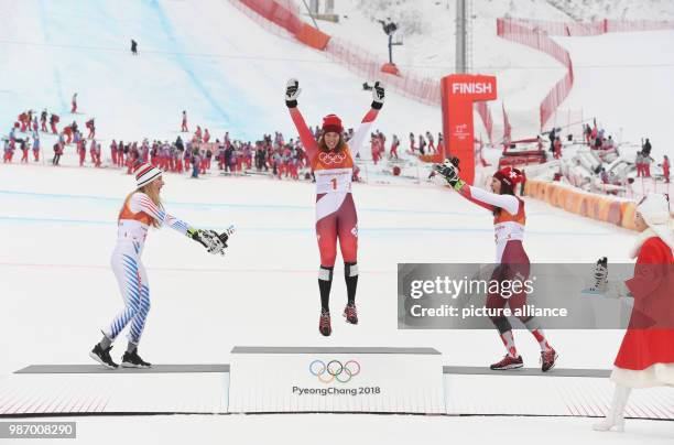 February 2018, South Korea, Pyeongchang, Olympics, Alpine Skiing, combination, women's slalom, Jeongseon Alpine Centre: Mikaela Shiffrin from the...