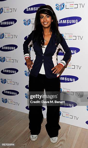 Konnie Huq attends the Samsung 3D Television party, at the Saatchi Gallery on April 27, 2010 in London, England.