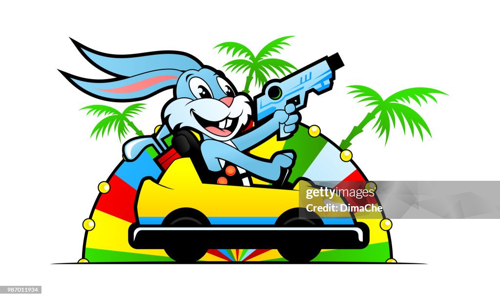 Cartoon Rabbit Ramp Cartoon Rabbit In Amusement Park High-Res Vector Graphic - Getty Images