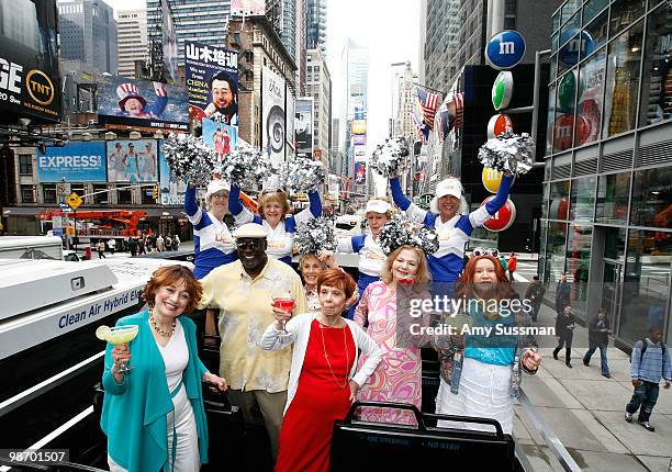 Seniors celebrate the premiere of WE tv's "Sunset Daze" in Times Square on April 27, 2010 in New York City.