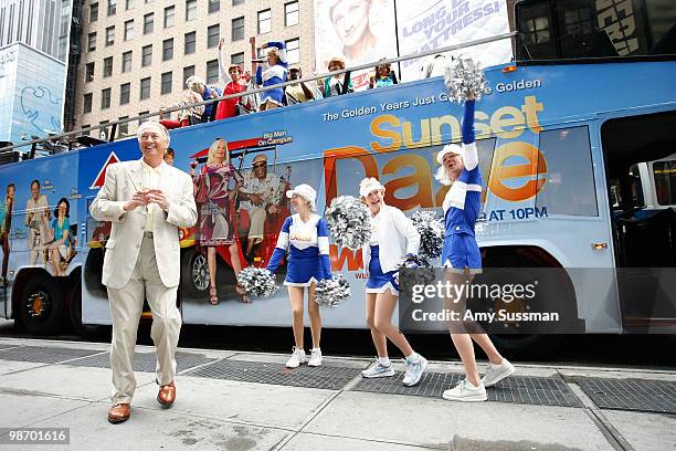 Seniors celebrate the premiere of WE tv's "Sunset Daze" in Times Square on April 27, 2010 in New York City.