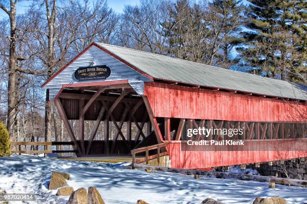 historic swift river covered bridge - swift river stock pictures, royalty-free photos & images