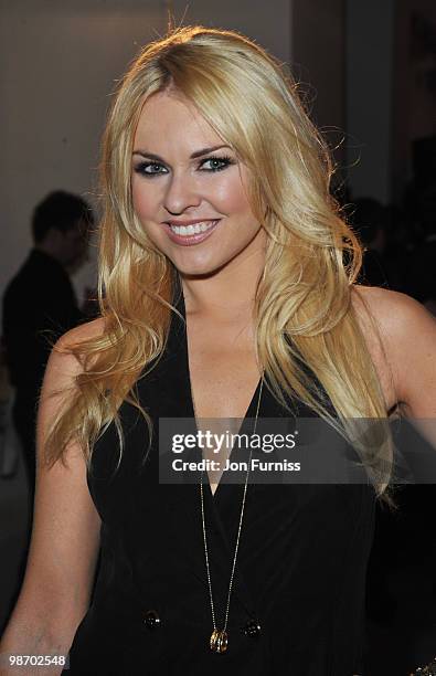 Zoe Salmon attends the launch party for Samsung 3D Television at the Saatchi Gallery on April 27, 2010 in London, England.