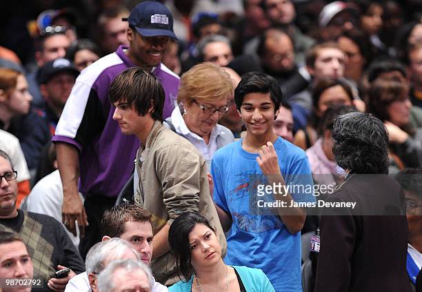 Max Ehrich and Mark Indelicato attend the Utah Jazz vs New York Knicks game at Madison Square Garden on November 9, 2008 in New York City.