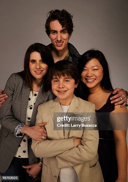 Actor Dustin Ingram, actress Elizabeth Wright Shapiro, actor Daniel Yelsky and actress Jee Young Han from the film "Meet Monica Velour" attend the...