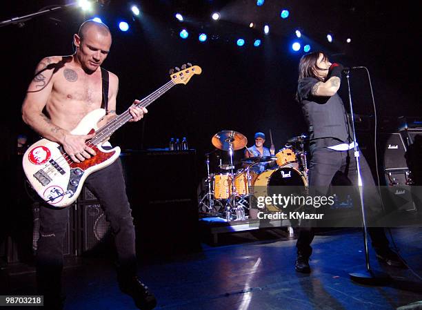 Flea, Chad Smith and Anthony Kiedis of Red Hot Chili Peppers