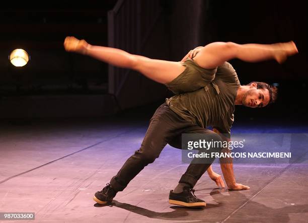 Students of the National Circus Art Center perform on June 21, 2018 in Châlons-en-Champagne, northern France.