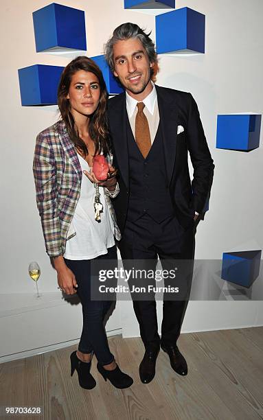 Karima Adebibe and George Lamb attend the launch party for Samsung 3D Television at the Saatchi Gallery on April 27, 2010 in London, England.