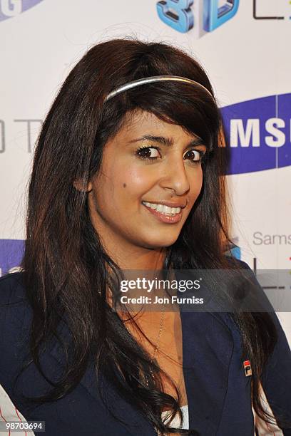 Konnie Huq attends the launch party for Samsung 3D Television at the Saatchi Gallery on April 27, 2010 in London, England.