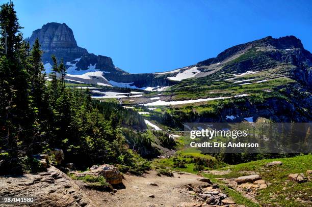 glacier national park, logan pass - logan pass stock-fotos und bilder