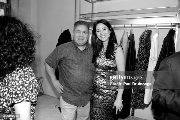Edgar Acero and Carmen Darie attend Yves Salomon Celebrates The Launch Of Micaela Erlanger's Book "How To Accessorize" at Yves Salomon Madison Avenue...