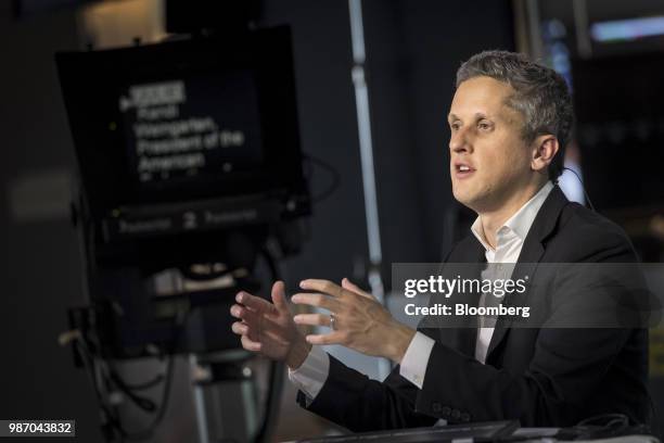 Aaron Levie, chief executive officer and co-founder of Box Inc., speaks during an interview in San Francisco, California, U.S., on Wednesday, June...