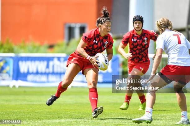 Gemma Rowland of Wales during the Grand Prix Series - Rugby Seven match between Wales and Poland on June 29, 2018 in Marcoussis, France.