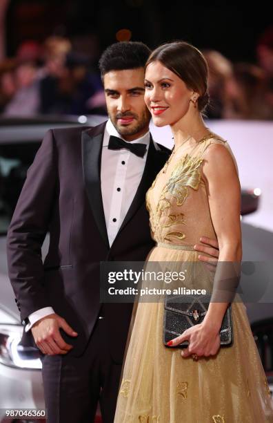 February 2018, Germany, Hamburg, Golden Camera Awards Ceremony: Arrival of the actress Wolke Hegenbarth and her partner Oliver. Photo: Christian...