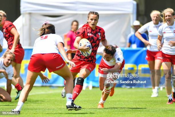 Jasmine Joyce of Wales during the Grand Prix Series - Rugby Seven match between Wales and Poland on June 29, 2018 in Marcoussis, France.