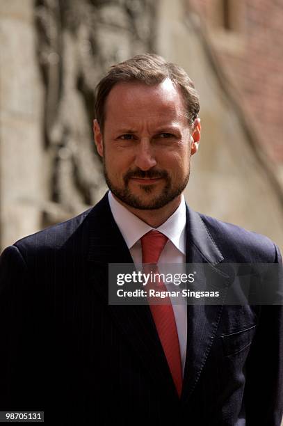 Crown Prince Haakon of Norway attends the Norwegian government's luncheon on day two of the Russian President Dmitry Medvedev's two day state visit...