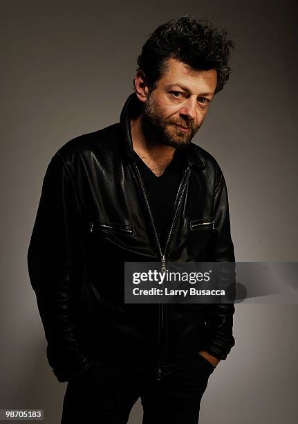 Actor Andy Serkis from the film "Sex & Drugs & Rock & Roll" attends the Tribeca Film Festival 2010 portrait studio at the FilmMaker Industry Press...