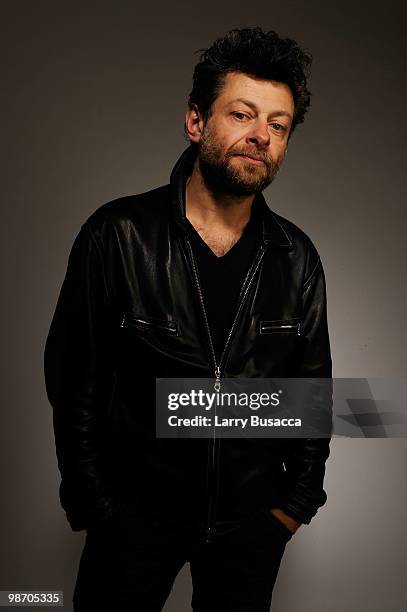 Actor Andy Serkis from the film "Sex & Drugs & Rock & Roll" attends the Tribeca Film Festival 2010 portrait studio at the FilmMaker Industry Press...