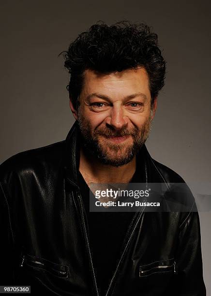 Actor Andy Serkis from the film "Sex & Drugs & Rock & Roll" attends the Tribeca Film Festival 2010 portrait studio at the FilmMaker Industry Press...