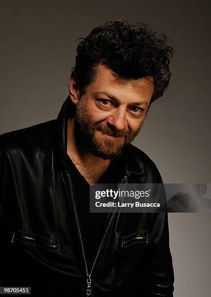 Actor Andy Serkis from the film "Sex & Drugs & Rock & Roll" attends the Tribeca Film Festival 2010 portrait studio at the FilmMaker Industry Press...