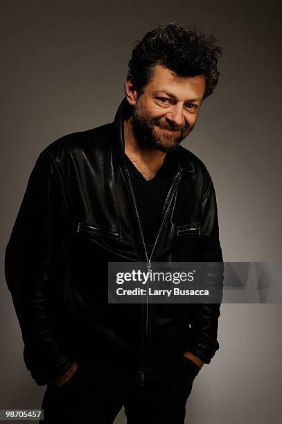 Actor Andy Serkis from the film "Sex & Drugs & Rock & Roll" attends the Tribeca Film Festival 2010 portrait studio at the FilmMaker Industry Press...