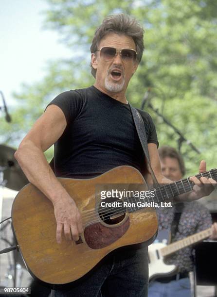 Musician/Actor Kris Kristofferson performs a Concert with The Highwaymen on May 23, 1993 at Central Park in New York City, New York.