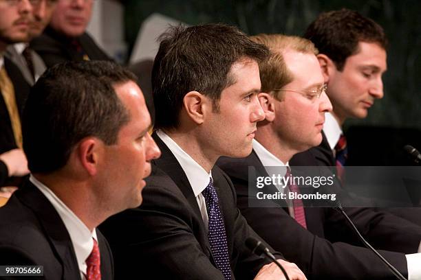 Daniel Sparks, former partner and head of mortgages with Goldman Sachs Group Inc., left to right, Joshua Birnbaum, former managing director of...