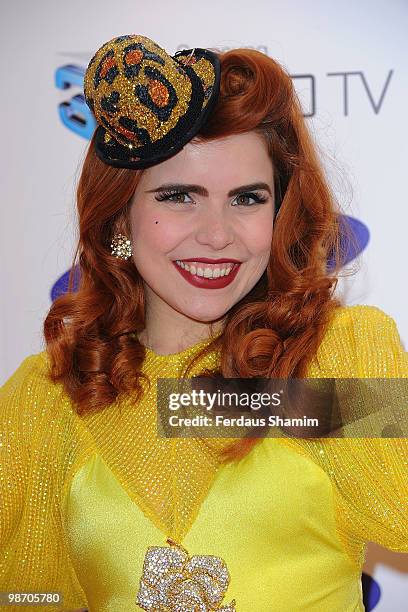 Paloma Faith attends the launch party for Samsung 3D Television at Saatchi Gallery on April 27, 2010 in London, England.