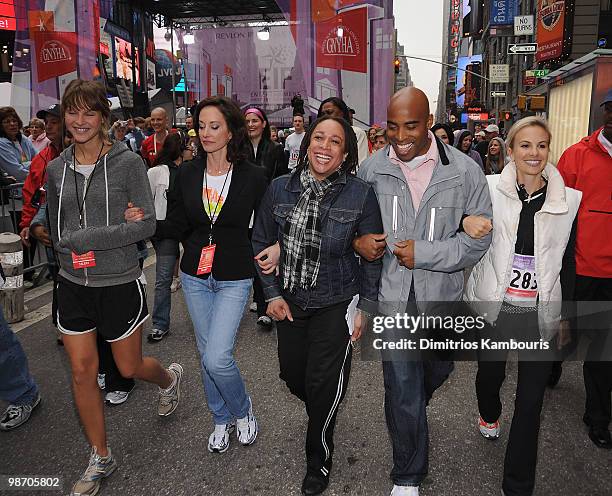 Model Beau Garrett, Lilly Tartikoff, co-founder of Revlon Run/Walk, actress S. Epatha Merkerson, NFL player Tiki Barber and TV personality Elisabeth...