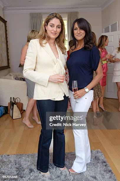 Tannaz Lee and Jackie St Clair attend the book launch party for Santa Montefiore's 'The Affair' hosted by Maria Hatzistefanis and Rodial on April 27,...