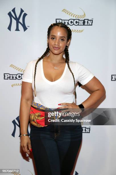 Dascha Polanco attends CC Sabathia's PitCChIn Foundation Celebrity Softball Game at Yankee Stadium on June 28, 2018 in New York City.