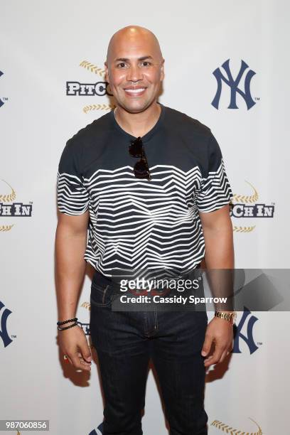 Carlos Beltrán attends CC Sabathia's PitCChIn Foundation Celebrity Softball Game at Yankee Stadium on June 28, 2018 in New York City.