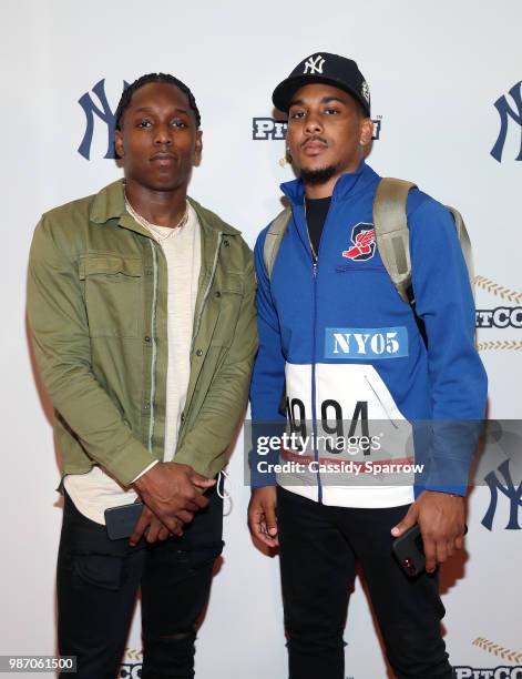 Adoree' Jackson and Polo attend CC Sabathia's PitCChIn Foundation Celebrity Softball Game at Yankee Stadium on June 28, 2018 in New York City.