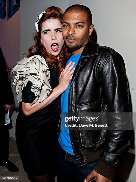 Paloma Faith and Noel Clarke attend the Samsung 3D Television party, at the Saatchi Gallery on April 27, 2010 in London, England.