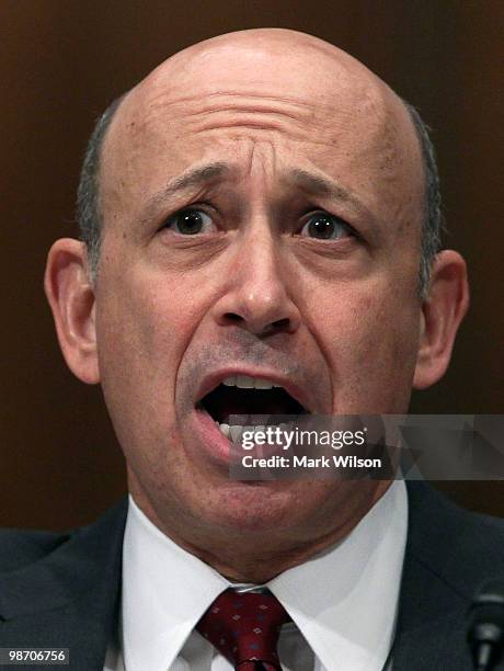Lloyd Blankfein, chairman and CEO of The Goldman Sachs Group, testifies before the Senate Homeland Security and Governmental Affairs Investigations...
