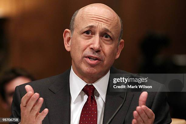 Lloyd Blankfein, chairman and CEO of The Goldman Sachs Group, testifies before the Senate Homeland Security and Governmental Affairs Investigations...