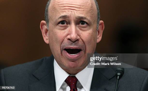 Lloyd Blankfein, chairman and CEO of The Goldman Sachs Group, testifies before the Senate Homeland Security and Governmental Affairs Investigations...